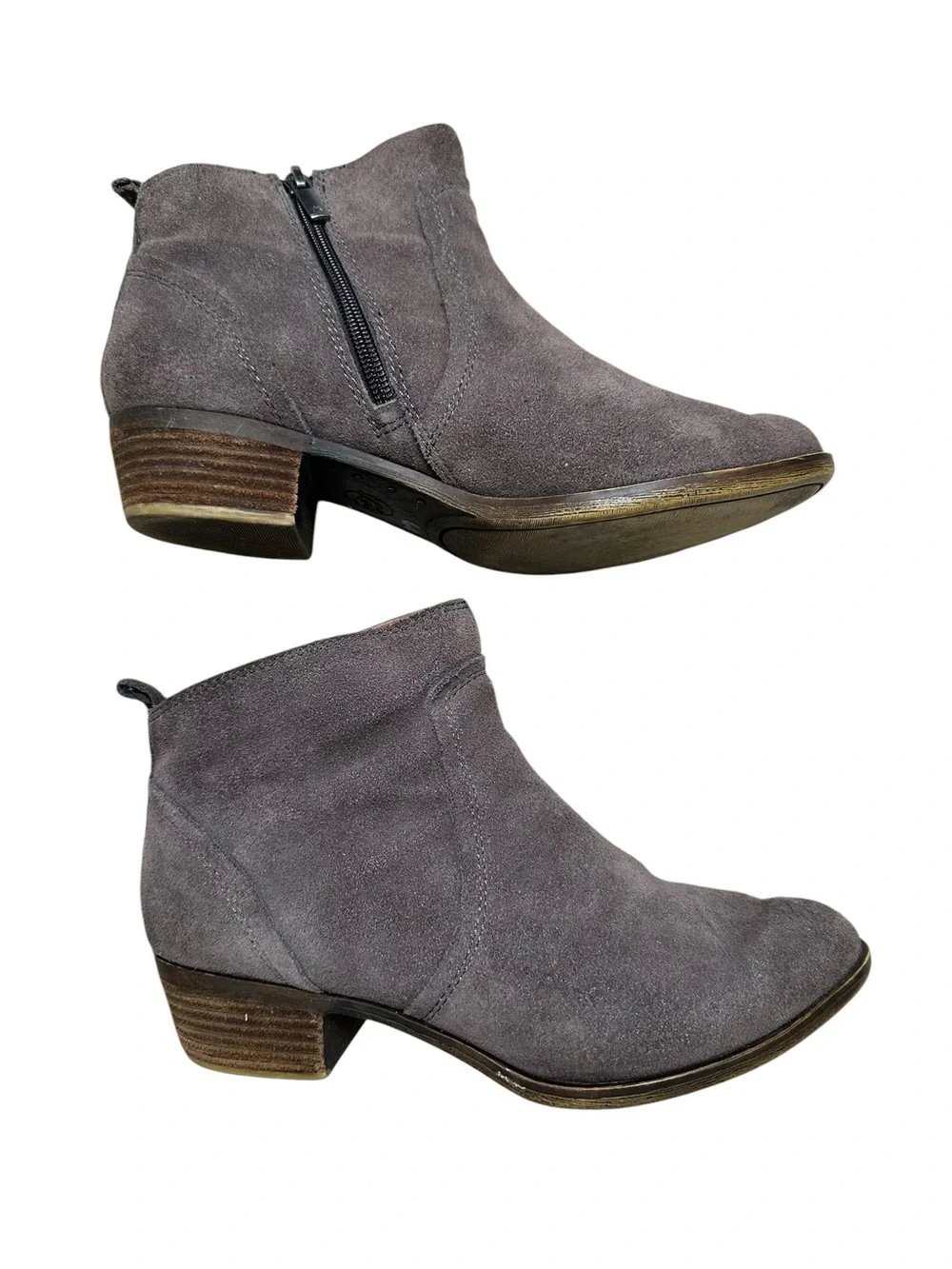 Lucky Brand Women’s 8 Gray Suede Low Heel Ankle Boot